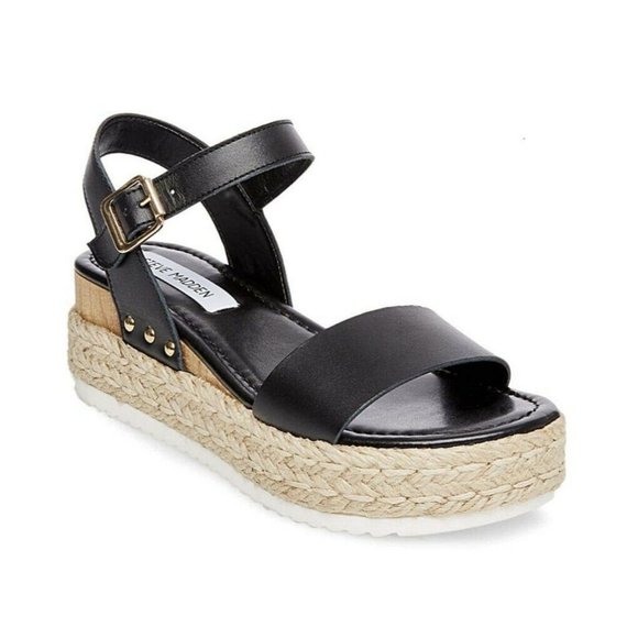 Steve Madden Shoes - Steve Madden Chiara Leather Espadrille Platforms
